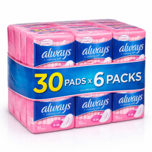 صورة فوط صحية أولويز – 30 حبة وردي × شدّة 6